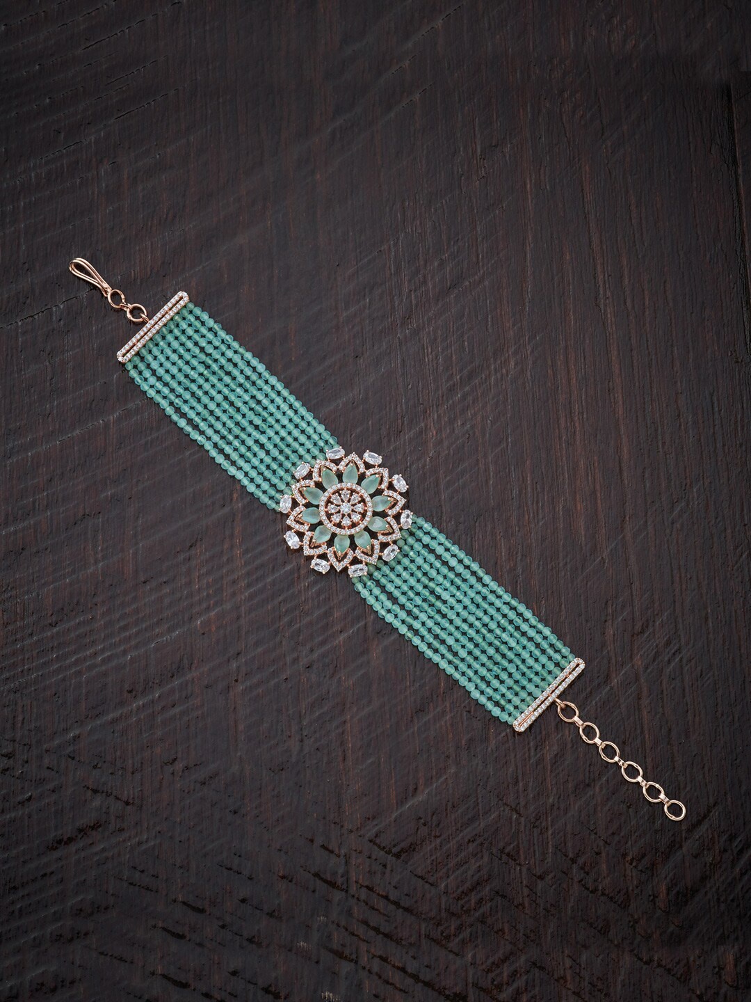 Kushal's Fashion Jewellery Women Rose Gold Plated & Sea Green Multistrand Bracelet
Kushal's Fashion Jewellery Women Rose Gold Plated & Sea Green Multistrand Bracelet