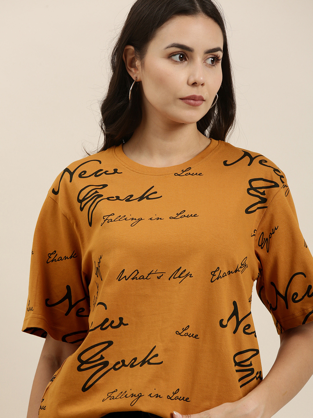 Difference of Opinion Women Brown Typography Printed Pure Cotton Boxy Oversized T-shirt
Difference of Opinion Women Brown Typography Printed Pure Cotton Boxy Oversized T-shirt