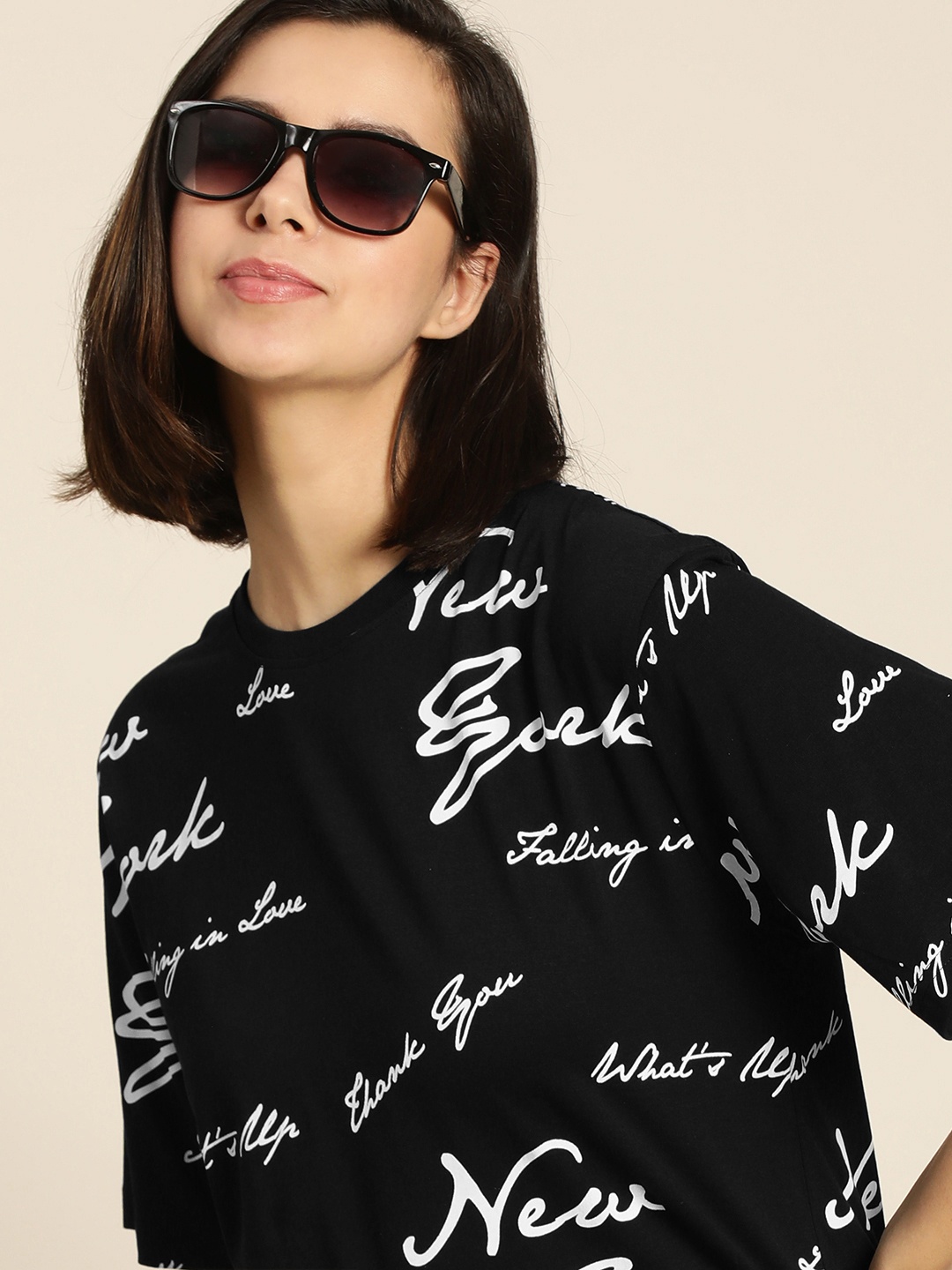 Difference of Opinion Women Black & White Typography Printed Cotton OversizedT-shirt
Difference of Opinion Women Black & White Typography Printed Cotton OversizedT-shirt