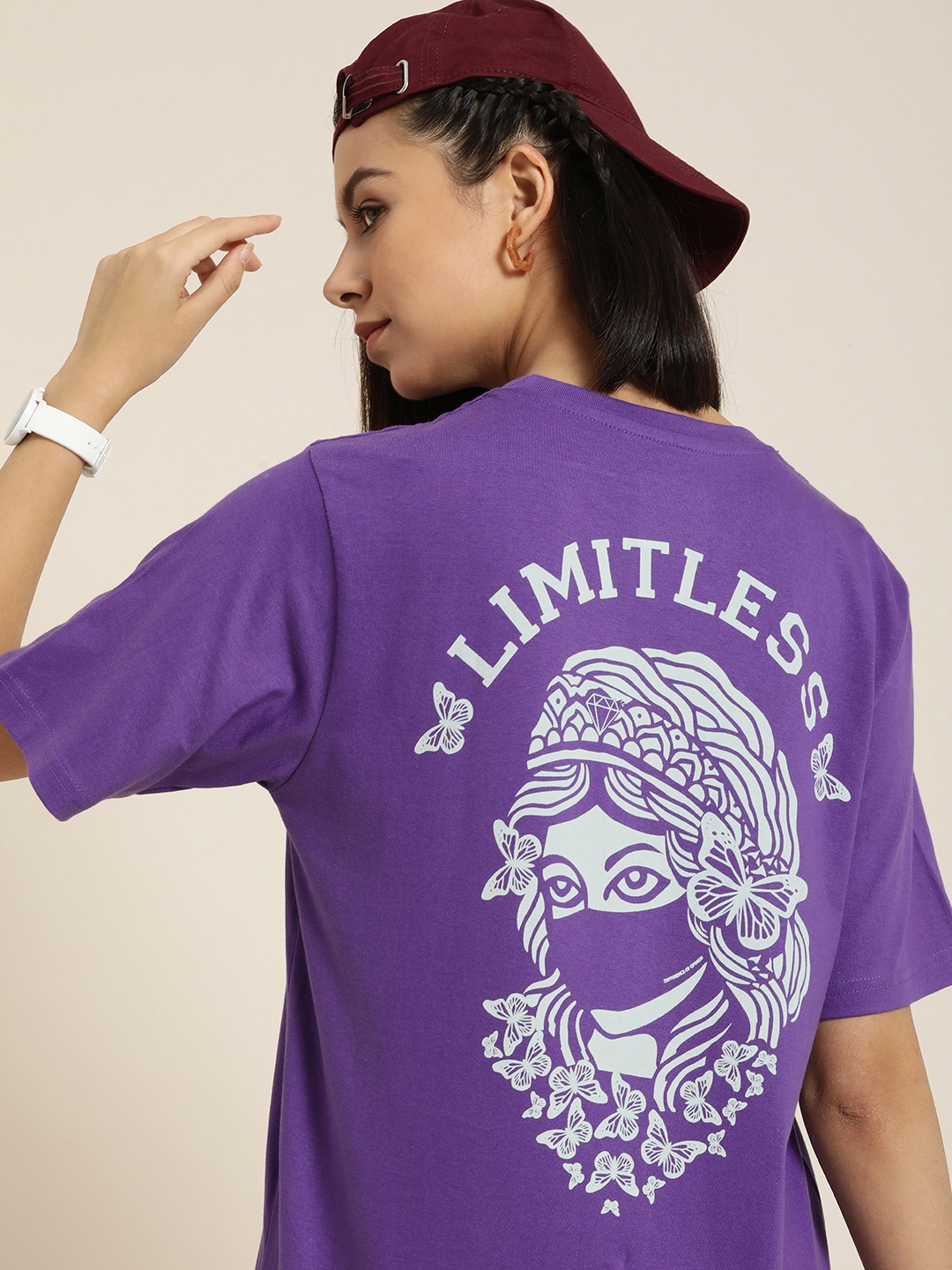 Difference of Opinion Purple & White Back Graphic Print Oversized Longline Cotton T-shirt
Difference of Opinion Purple & White Back Graphic Print Oversized Longline Cotton T-shirt