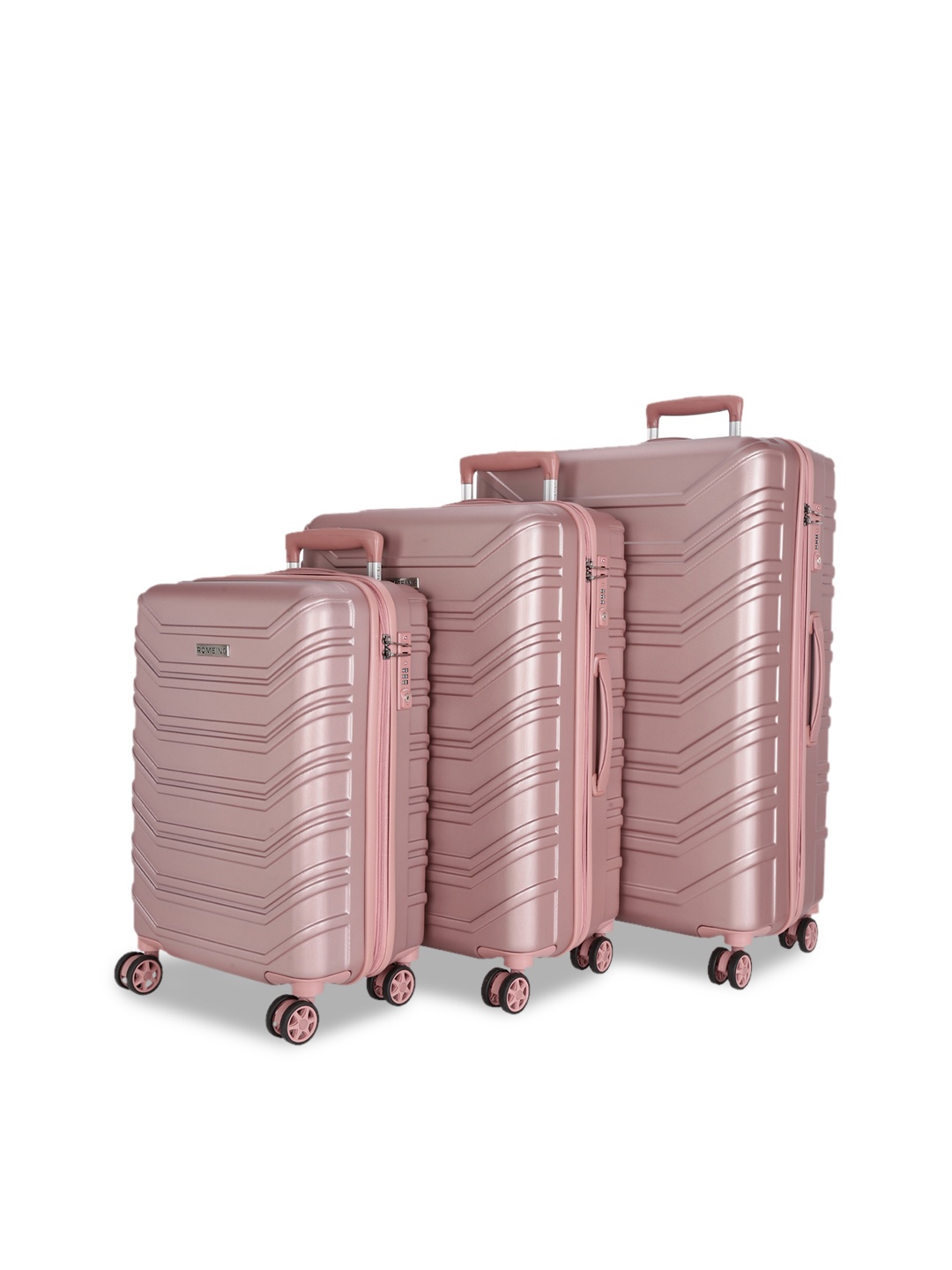 ROMEING Monopoli Set Of 3 Rose Gold Textured Hard Sided Polycarbonate Trolley Suitcase
ROMEING Monopoli Set Of 3 Rose Gold Textured Hard Sided Polycarbonate Trolley Suitcase