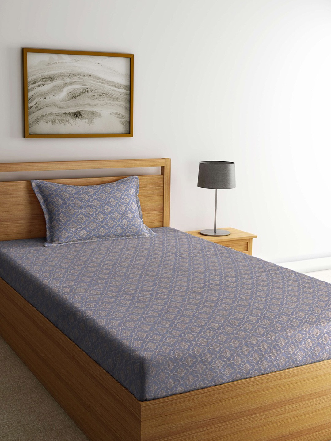 Arrabi Grey & Cream-Coloured Ethnic Motifs 300 TC Single Bedsheet with 1 Pillow Covers
Arrabi Grey & Cream-Coloured Ethnic Motifs 300 TC Single Bedsheet with 1 Pillow Covers