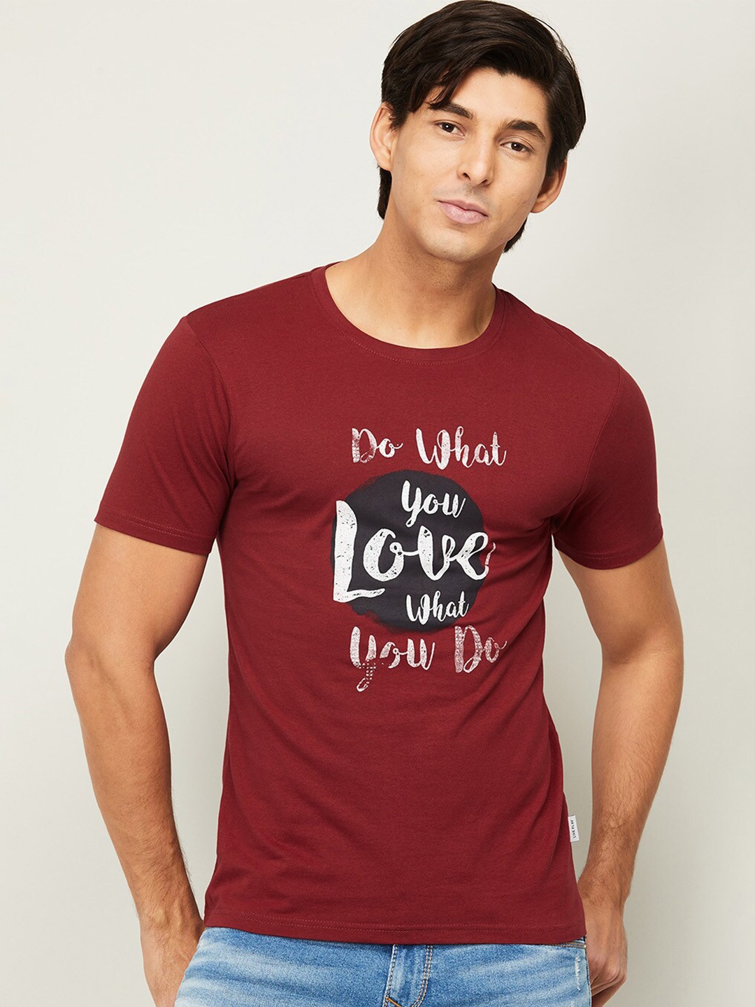 Fame Forever by Lifestyle Men Red Typography Printed T-shirt
