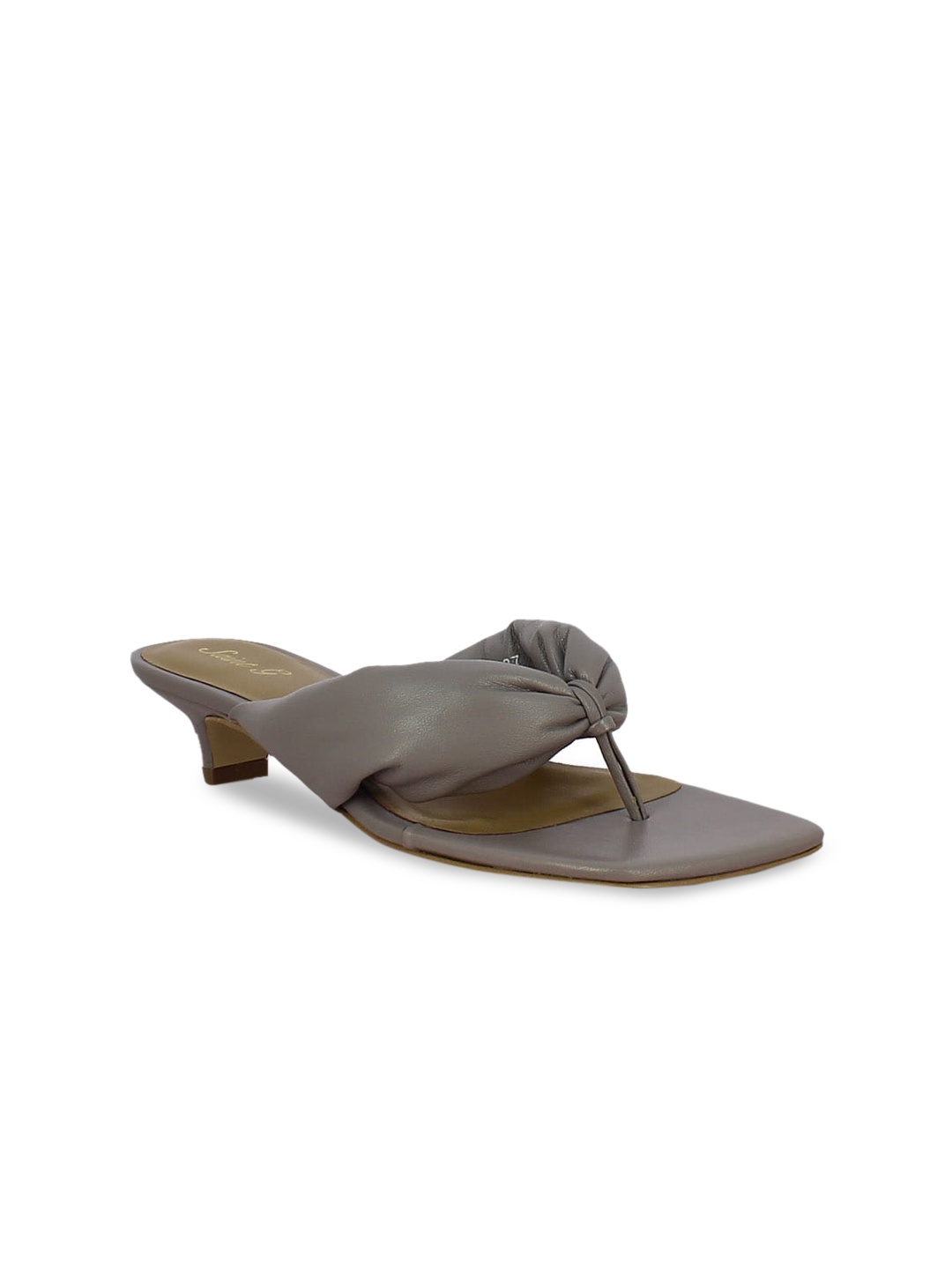 Saint G Grey Leather Block Heels