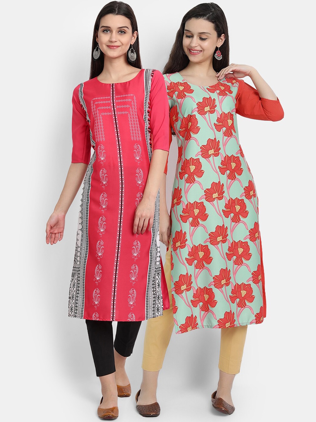 Ethnic basket Women Set Of 2 Multicoloured Ethnic Motifs Printed Crepe Kurta, Multi
Ethnic basket Women Set Of 2 Multicoloured Ethnic Motifs Printed Crepe Kurta, Multi