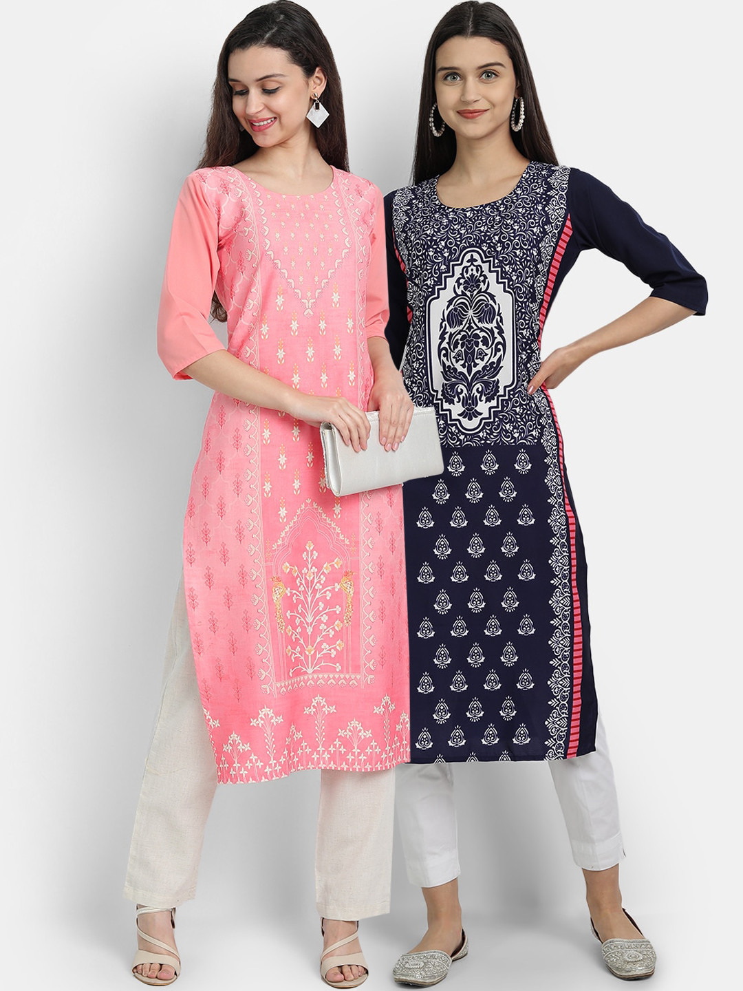 Ethnic basket Women Pack Of 2 Multicoloured Ethnic Motifs Printed Crepe Kurta, Multi
Ethnic basket Women Pack Of 2 Multicoloured Ethnic Motifs Printed Crepe Kurta, Multi