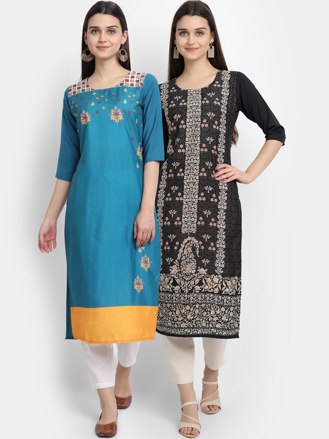Ethnic basket Women Pack Of 2 Multicoloured Ethnic Motifs Printed Crepe Kurta, Multi
Ethnic basket Women Pack Of 2 Multicoloured Ethnic Motifs Printed Crepe Kurta, Multi