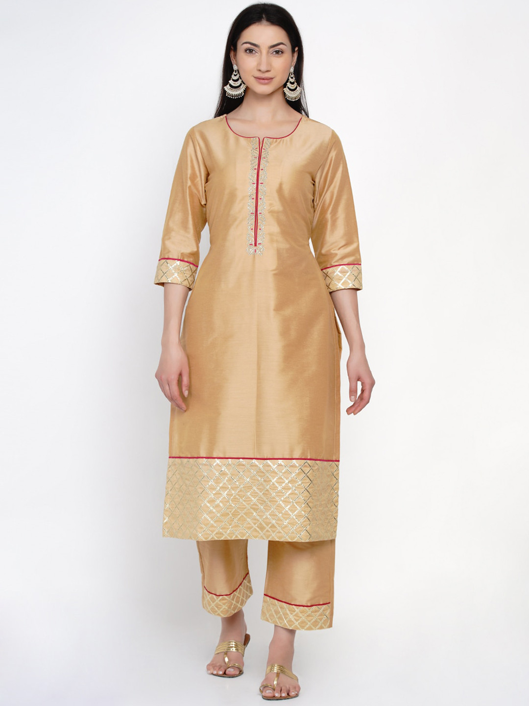 Women Republic Women Gold-Toned Ethnic Motifs Embroidered Layered Kurti with Trousers
Women Republic Women Gold-Toned Ethnic Motifs Embroidered Layered Kurti with Trousers
