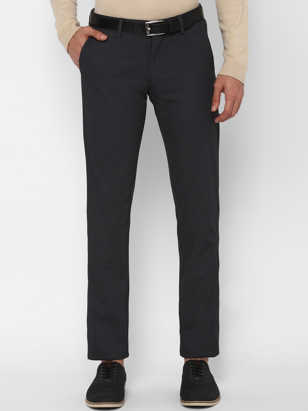 Allen Solly Men Charcoal Grey Slim Fit Trousers