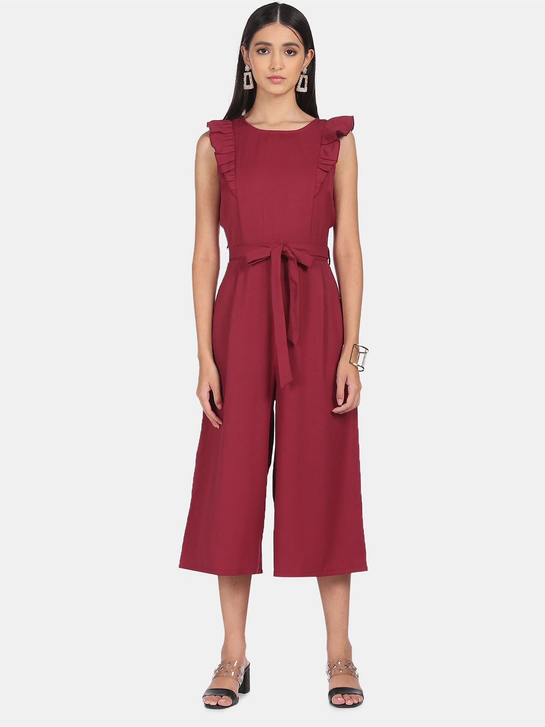 SHFFL Red Capri Cropped Jumpsuit