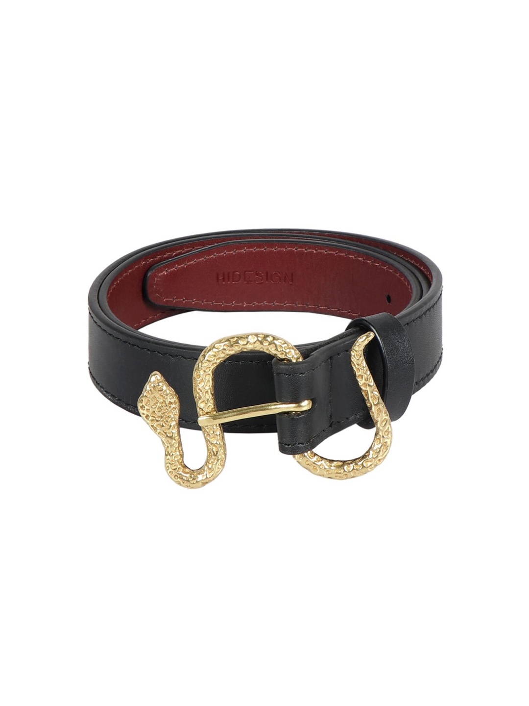 Hidesign Women Black Leather Belt
