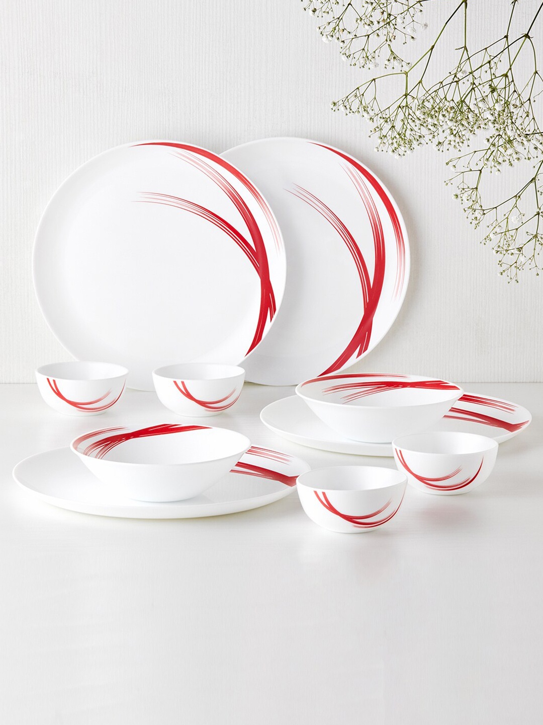 Larah by BOROSIL Moon Red Stella 10 Pieces Floral Printed Opalware Glossy Dinner Set, White
Larah by BOROSIL Moon Red Stella 10 Pieces Floral Printed Opalware Glossy Dinner Set, White