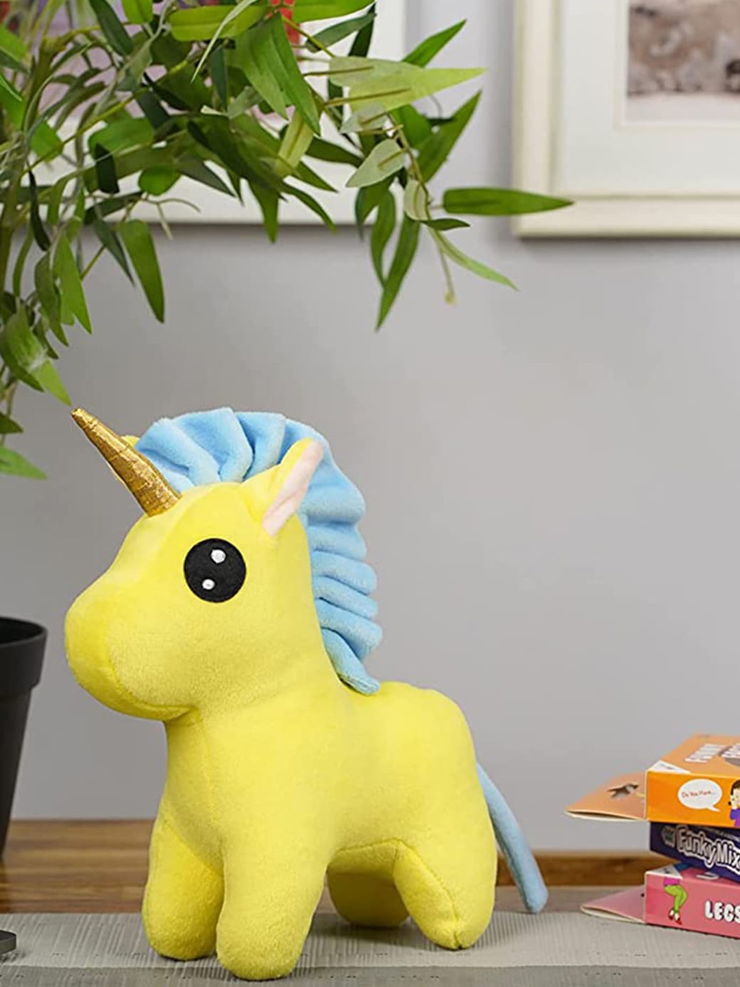 FURRENDZ Unisex Kids Yellow Unicorn Soft Toy