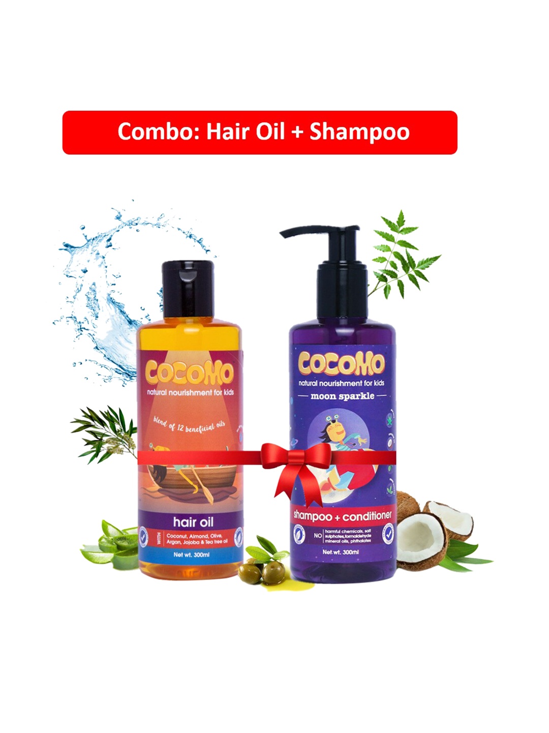 COCOMO Set of 2 Sustainable Hair Oil & Shampoo Combo with Argan & Tea Tree Oil, Multi
COCOMO Set of 2 Sustainable Hair Oil & Shampoo Combo with Argan & Tea Tree Oil, Multi