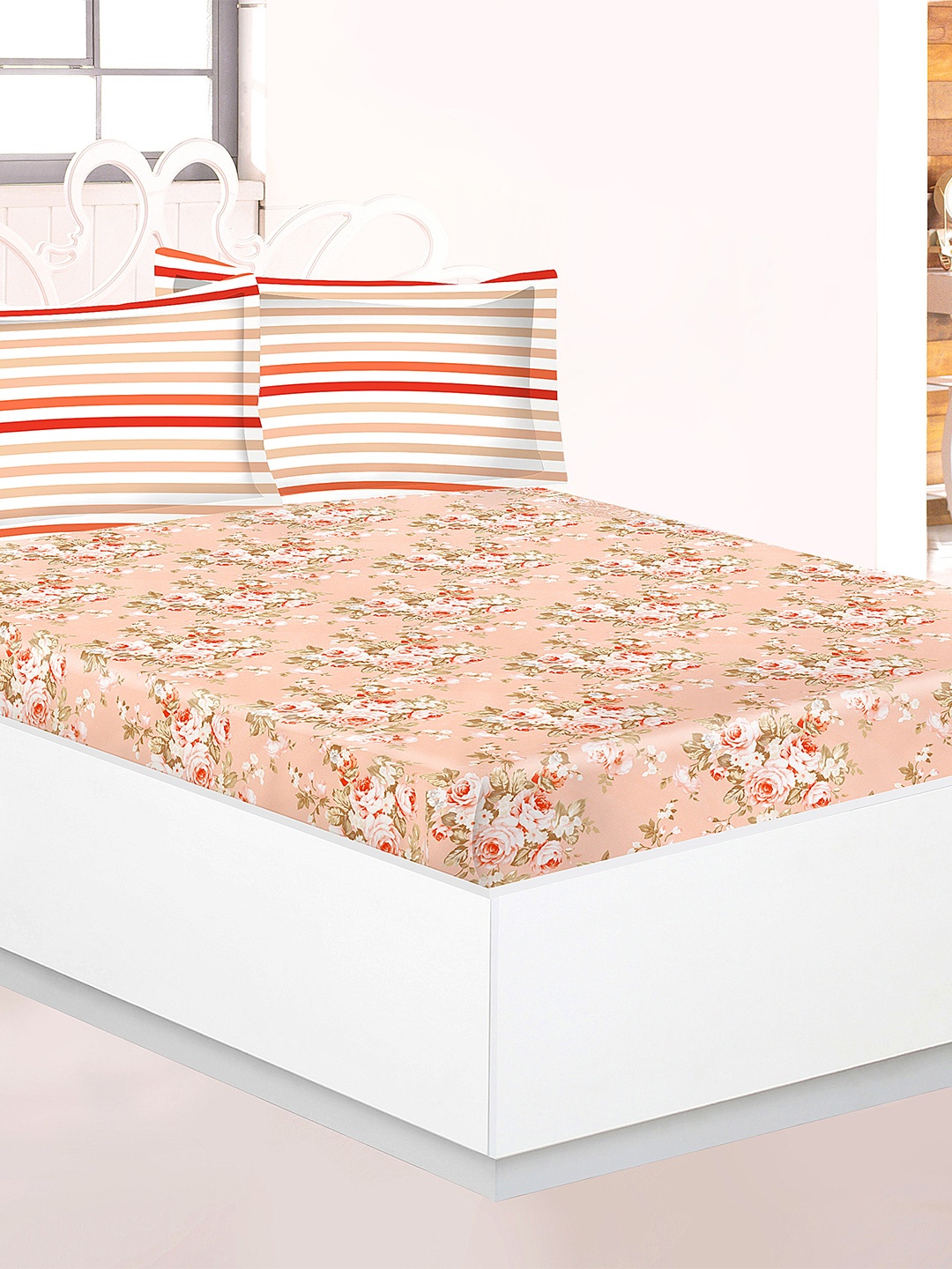 Athome by Nilkamal Arias Petunia Bouquet Peach-Coloured 144 TC Cotton Single Bedsheet with 2 Pillow Covers
Athome by Nilkamal Arias Petunia Bouquet Peach-Coloured 144 TC Cotton Single Bedsheet with 2 Pillow Covers