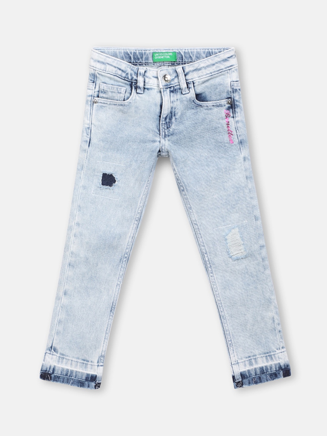 United Colors of Benetton Girls Blue Slim Fit Low-Rise Mildly Distressed Heavy Fade Jeans
United Colors of Benetton Girls Blue Slim Fit Low-Rise Mildly Distressed Heavy Fade Jeans