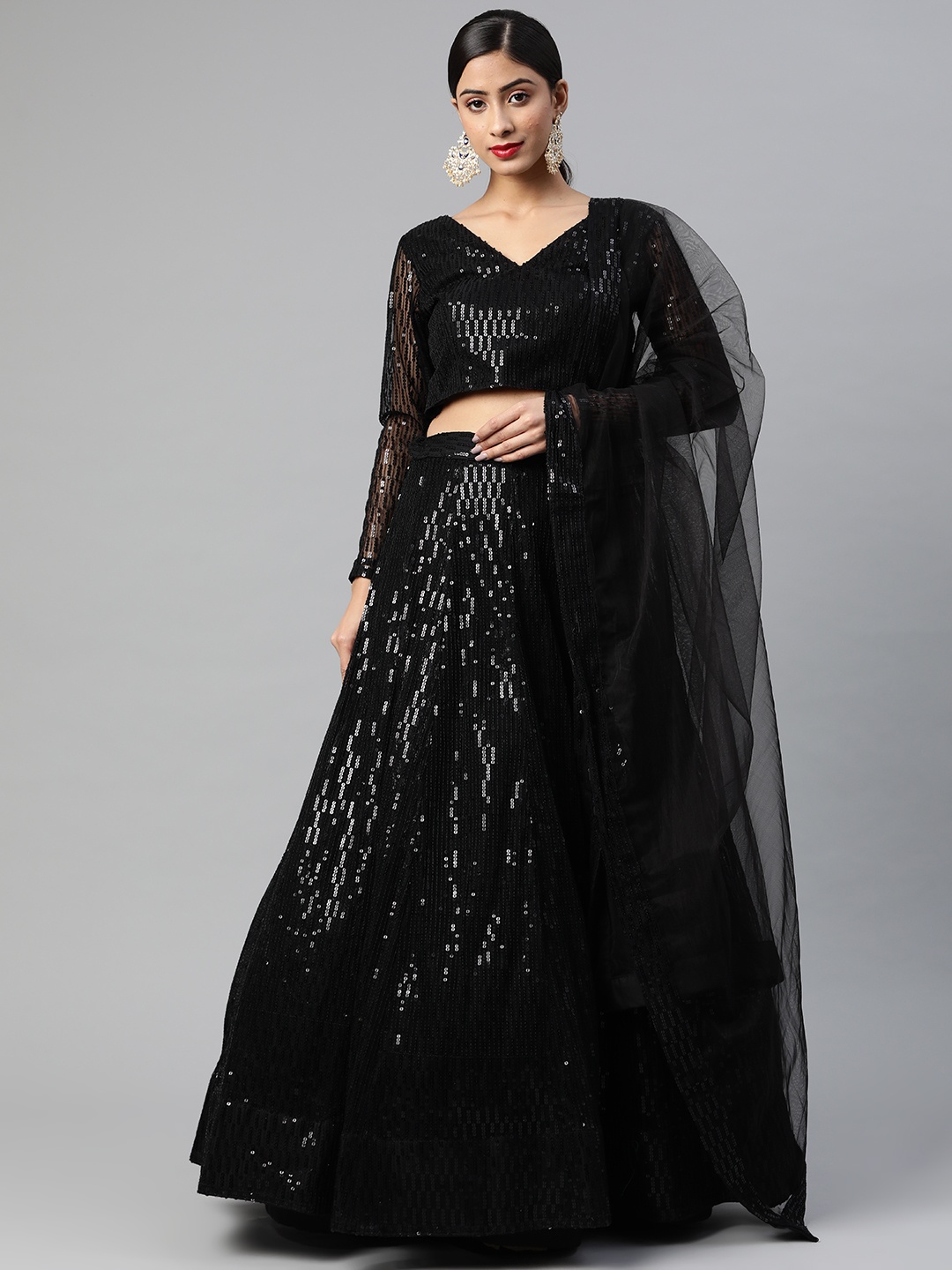 Readiprint Fashions Black Embroidered Sequinned Unstitched Lehenga & Blouse With Dupatta
Readiprint Fashions Black Embroidered Sequinned Unstitched Lehenga & Blouse With Dupatta