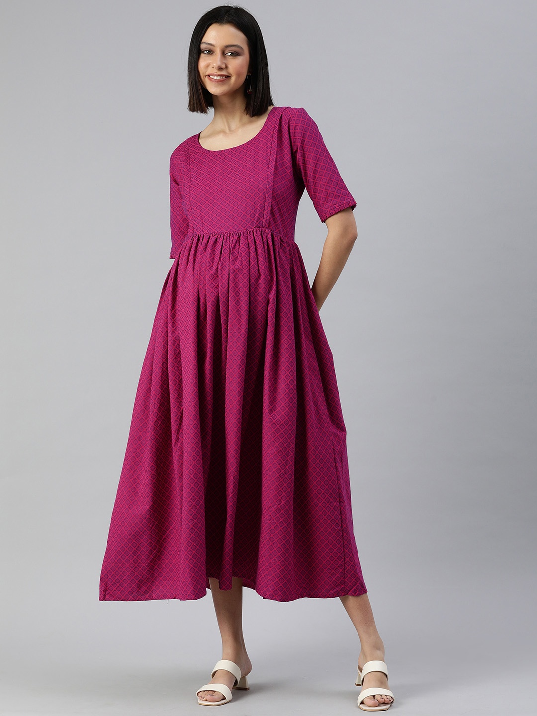 Swishchick Pink & Navy Blue Pure Cotton Ethnic Motifs Embroidered Maternity Midi Dress
Swishchick Pink & Navy Blue Pure Cotton Ethnic Motifs Embroidered Maternity Midi Dress