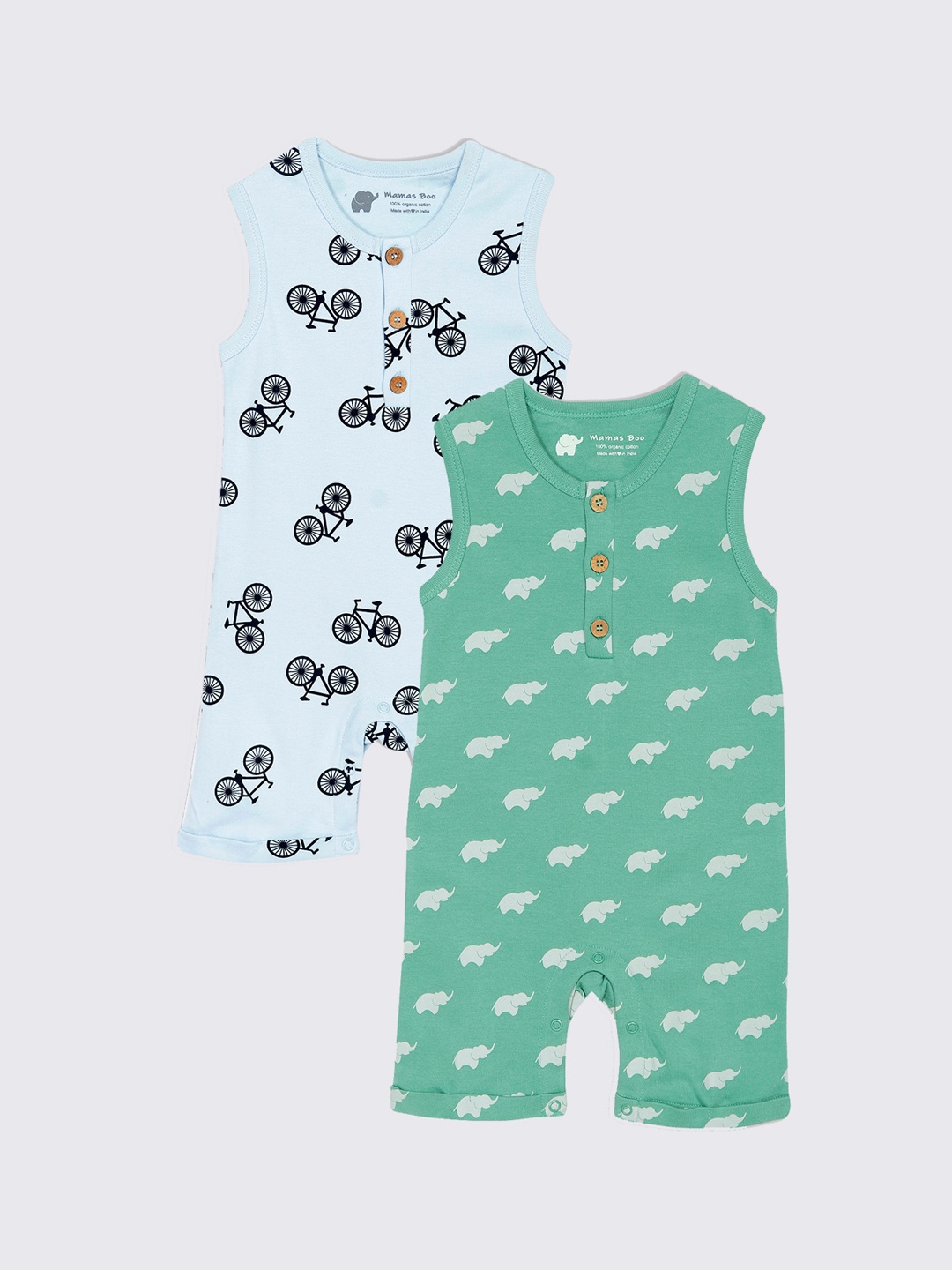 Mamas Boo Infants Pack Of 2 Printed Organic-Cotton Sustainable Sustainable Rompers, Blue
Mamas Boo Infants Pack Of 2 Printed Organic-Cotton Sustainable Sustainable Rompers, Blue
