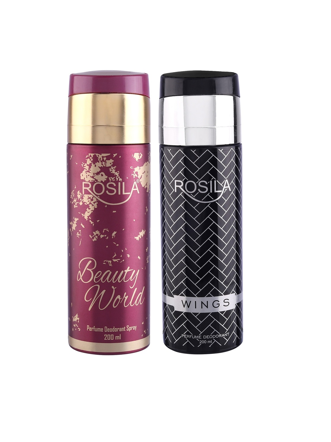 ROSILA Set of Beauty World & Wings Perfume Deodorant Body Spray 200 ml each, Rose gold
ROSILA Set of Beauty World & Wings Perfume Deodorant Body Spray 200 ml each, Rose gold