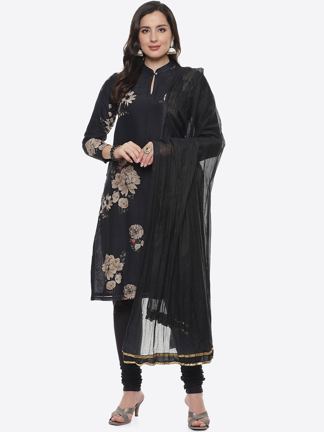 Biba by Rohit Bal by Rohit Bal Women Black Floral Printed Chanderi Silk Kurta Set With Dupatta
Biba by Rohit Bal by Rohit Bal Women Black Floral Printed Chanderi Silk Kurta Set With Dupatta