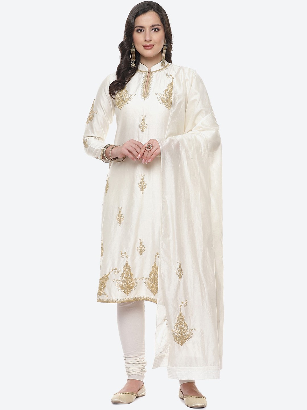 Biba by Rohit Bal by Rohit Bal Off White Motifs Embroidered Chanderi Silk Kurta with Churidar & Dupatta
Biba by Rohit Bal by Rohit Bal Off White Motifs Embroidered Chanderi Silk Kurta with Churidar & Dupatta