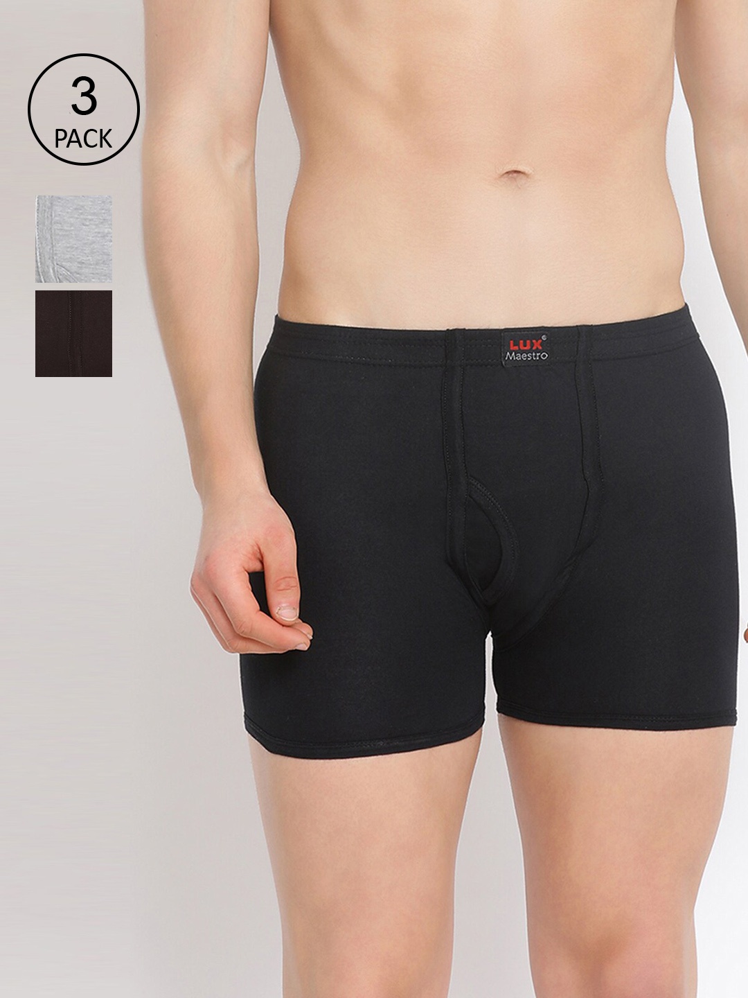 LUX MAESTRO Men Pack of 3 Pure Cotton Trunks - MAESTRO_BOXER_TRUNK_LM04A_3PC, Coffee brown
LUX MAESTRO Men Pack of 3 Pure Cotton Trunks - MAESTRO_BOXER_TRUNK_LM04A_3PC, Coffee brown