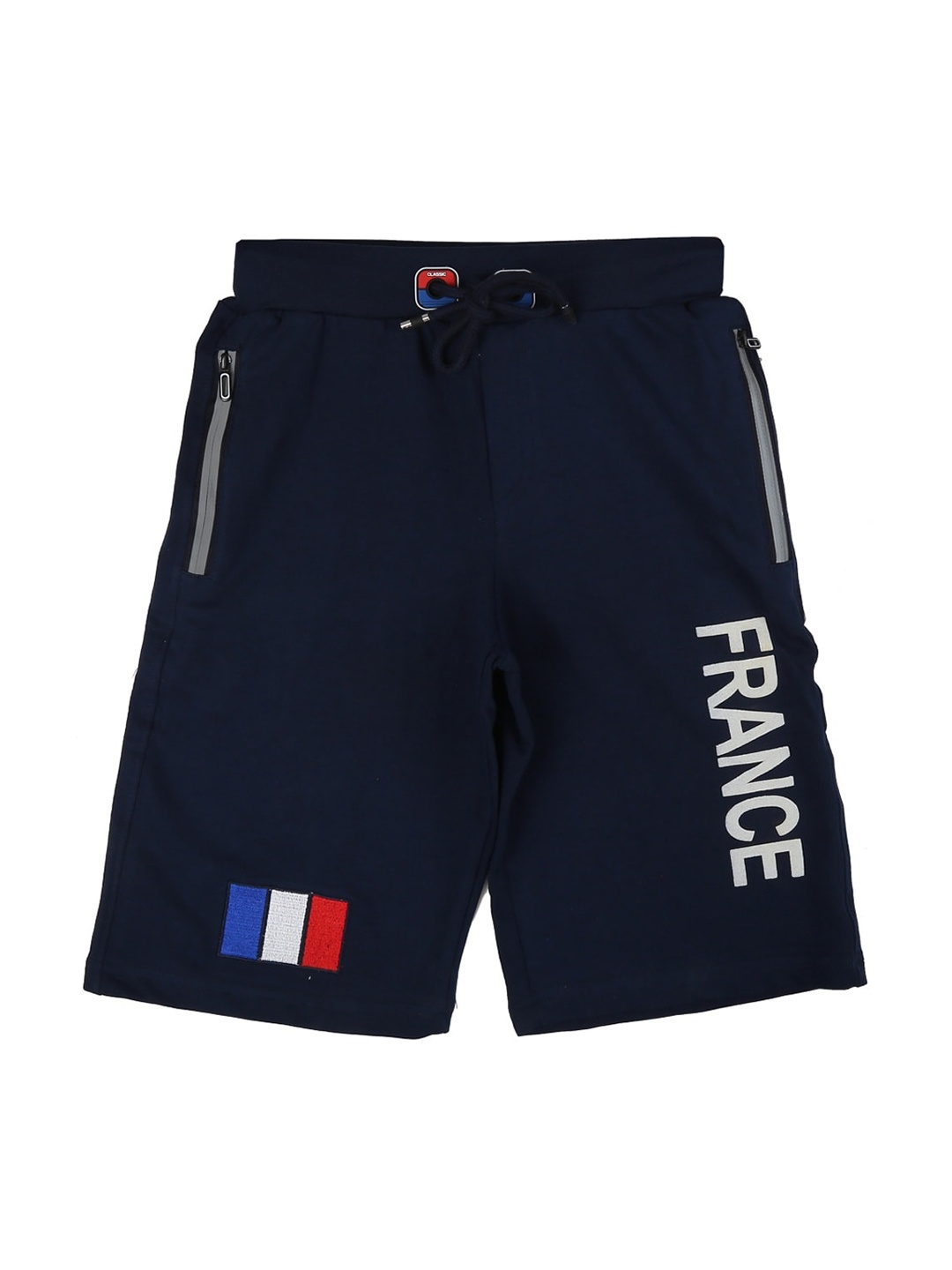 V-Mart Boys Blue Typography Printed Outdoor Cotton Shorts