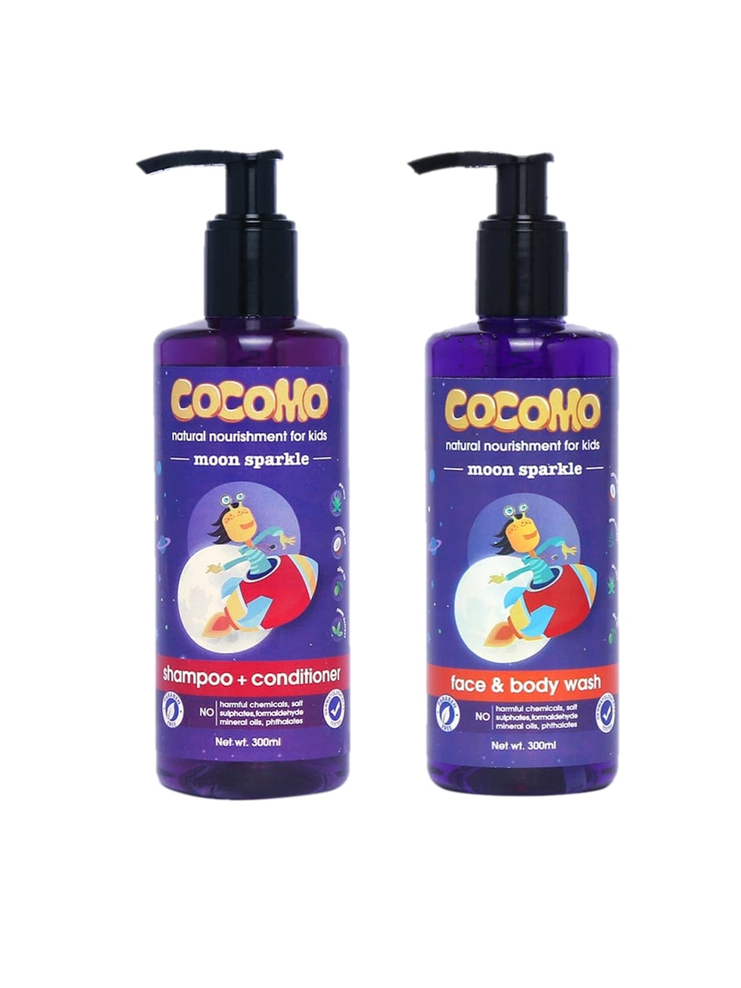 COCOMO Kids Sustainable Moon Sparkle Shampoo & Body Wash Combo with Olive Oil & Neem - 300ml each, Purple
COCOMO Kids Sustainable Moon Sparkle Shampoo & Body Wash Combo with Olive Oil & Neem - 300ml each, Purple