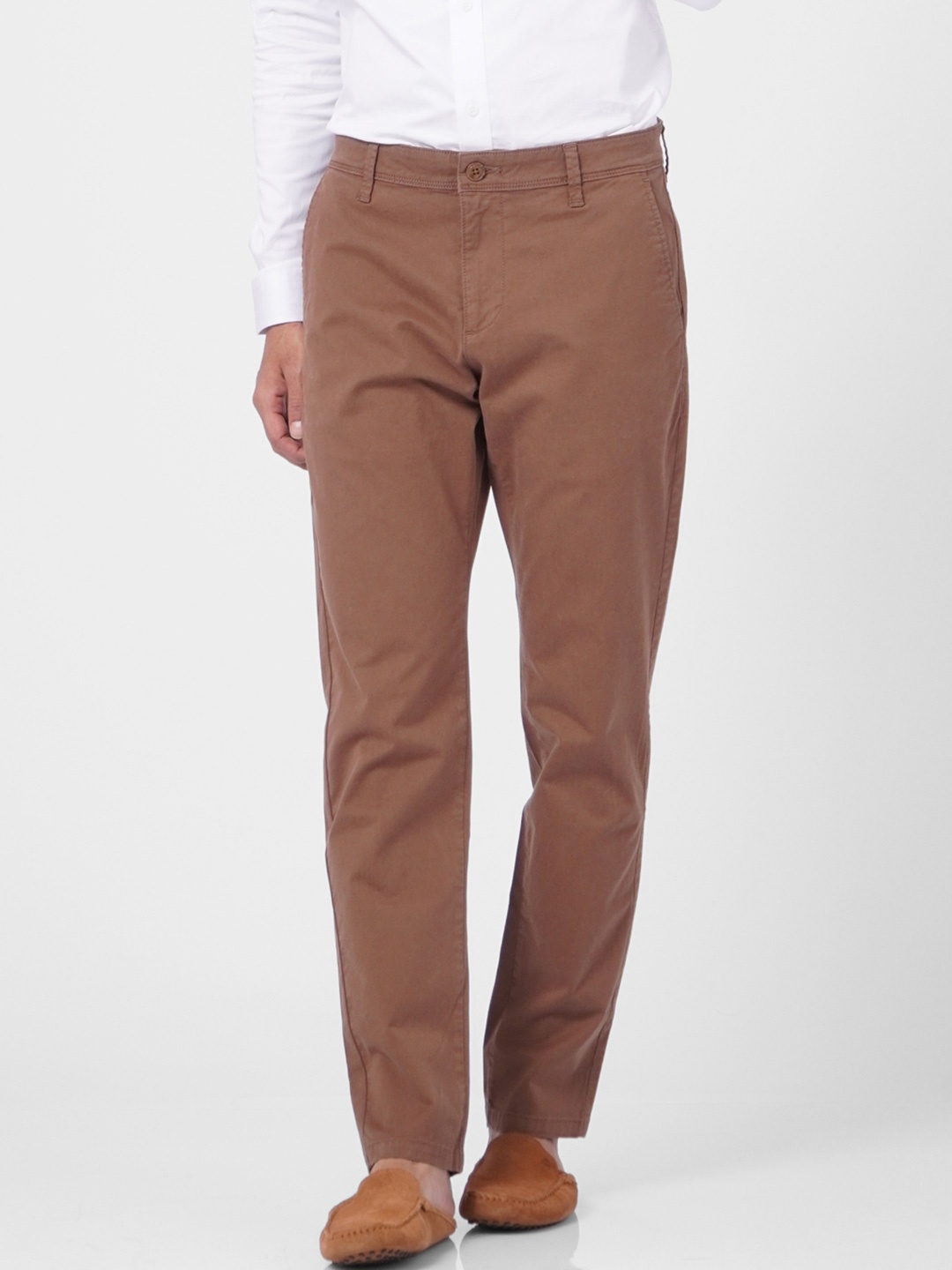 Jack & Jones Men Brown Cotton Trousers
