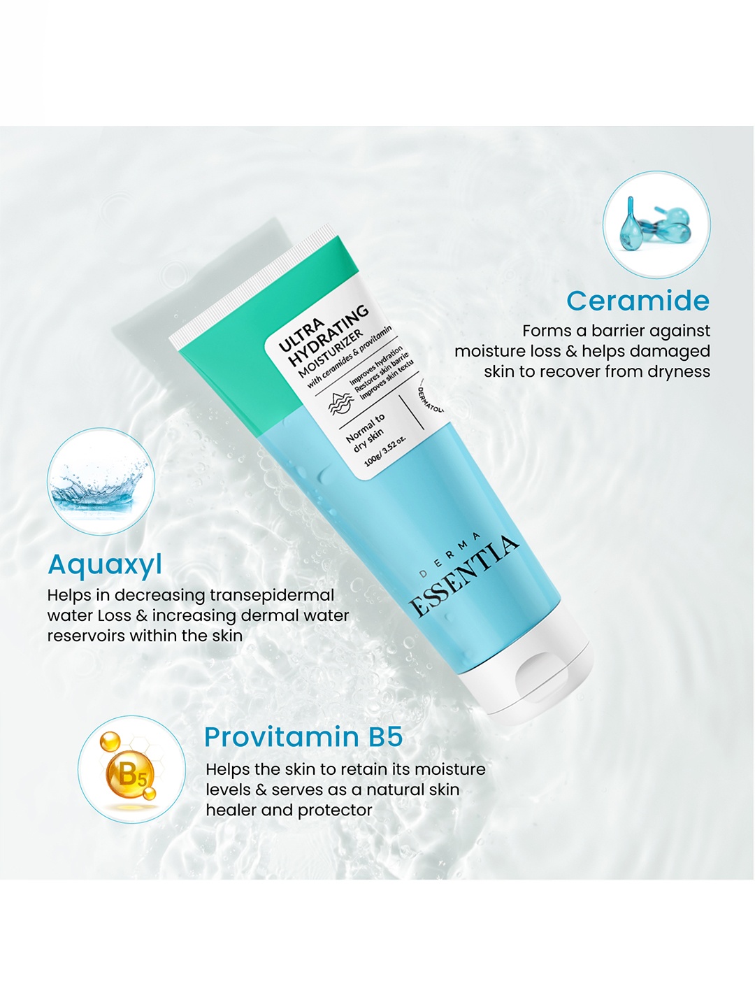 DERMA ESSENTIA Ultra Hydrating Moisturizer with Ceramides & Provitamin B5 100 g, Blue
DERMA ESSENTIA Ultra Hydrating Moisturizer with Ceramides & Provitamin B5 100 g, Blue