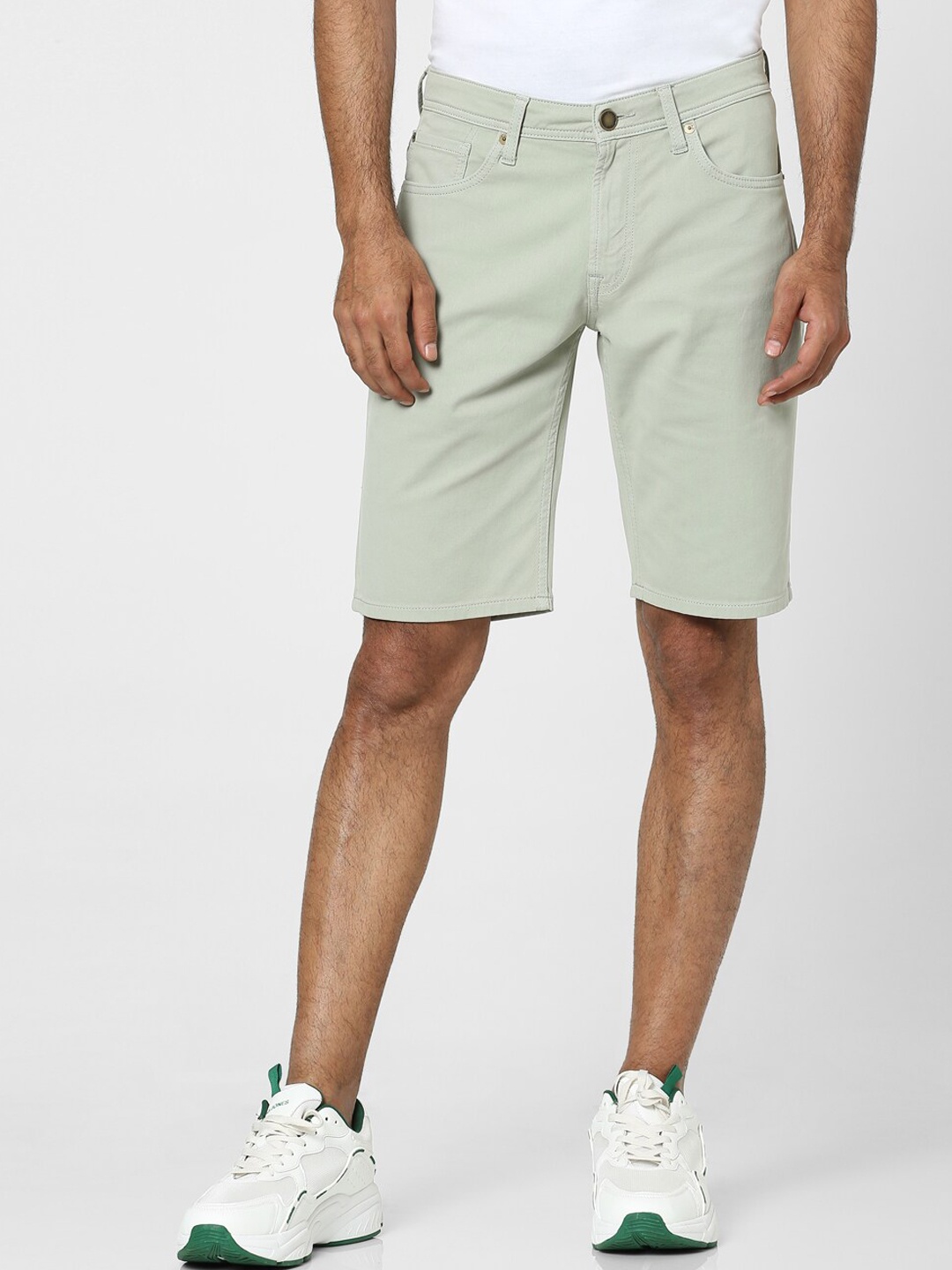 Jack & Jones Men Green Regular Fit Sports Shorts