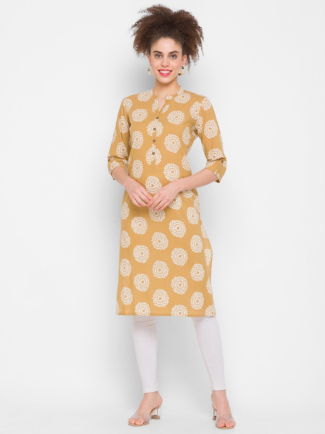 ZOLA Women Tan Ethnic Motifs Printed Kurta