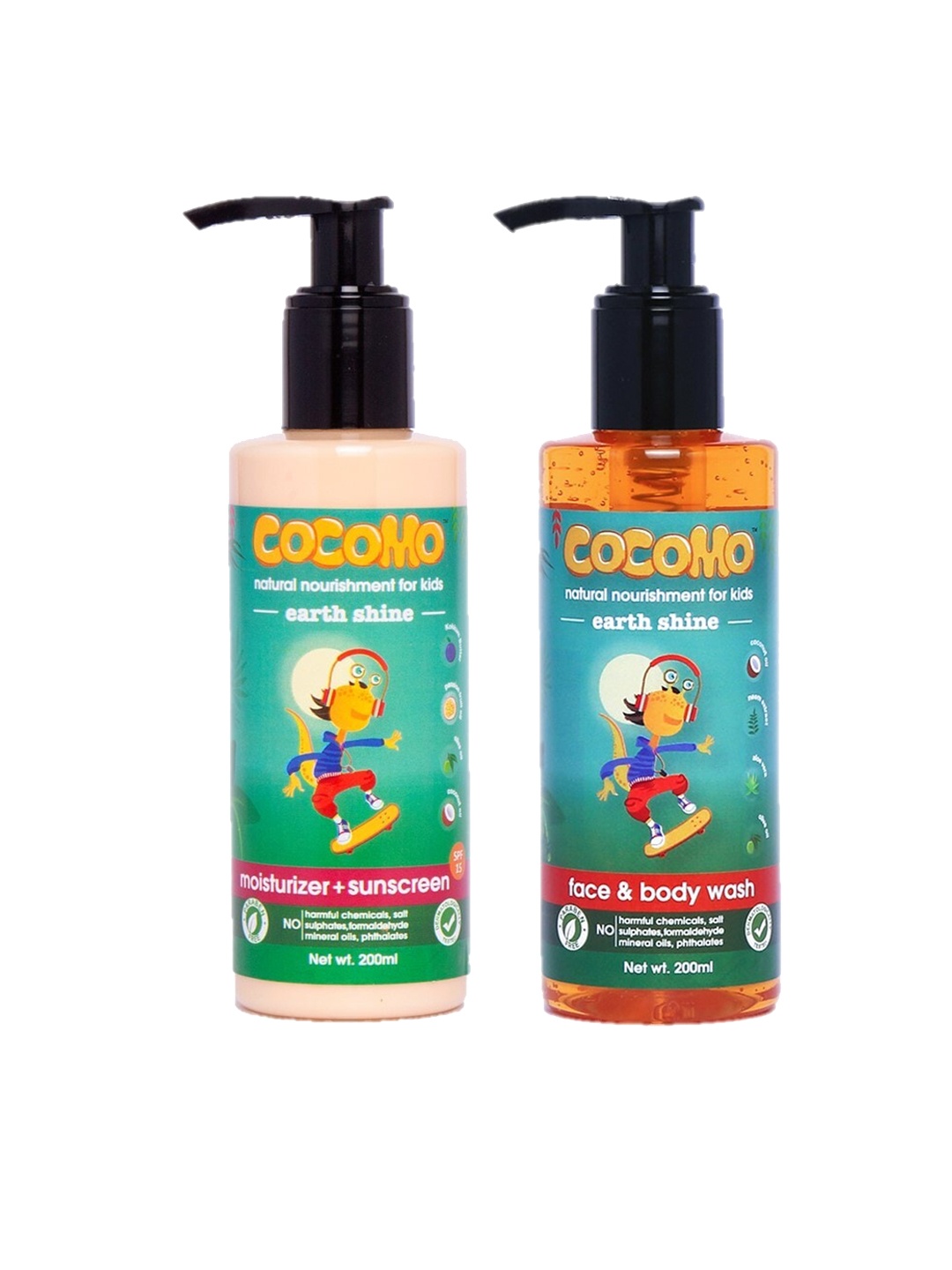 COCOMO Kids Sustainable Earth Shine Skincare Combo - Body Wash & Sunscreen Lotion - 200ml each, Green
COCOMO Kids Sustainable Earth Shine Skincare Combo - Body Wash & Sunscreen Lotion - 200ml each, Green