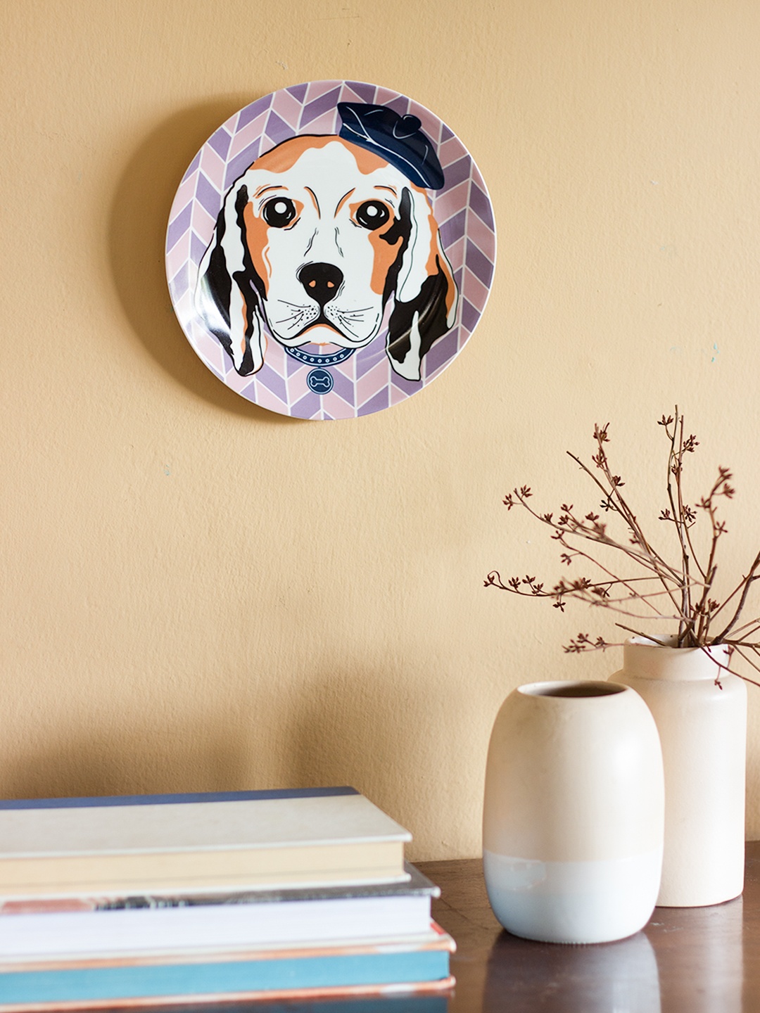 The Wishing Chair Purple Mr. Beagle Printed Wall Decor