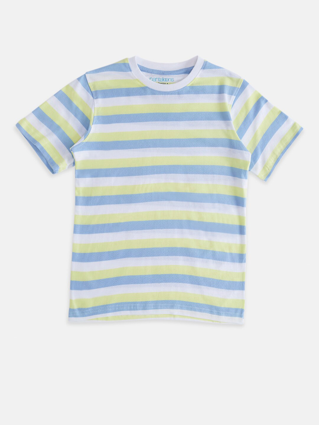 Pantaloons Junior Boys Blue & White Striped Cotton T-shirt
Pantaloons Junior Boys Blue & White Striped Cotton T-shirt