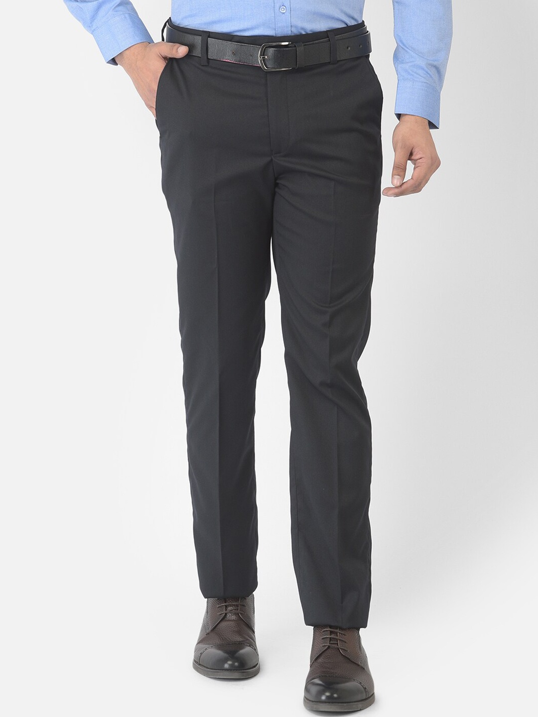 Canary London Men Black Textured Smart Slim Fit Mid Rise Wrinkle Free Woven Trousers
Canary London Men Black Textured Smart Slim Fit Mid Rise Wrinkle Free Woven Trousers