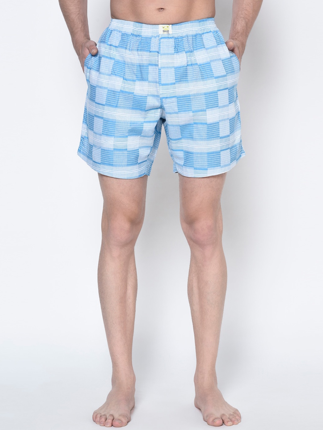 SI2 SLIP IN 2 Men Printed Boxers, Blue