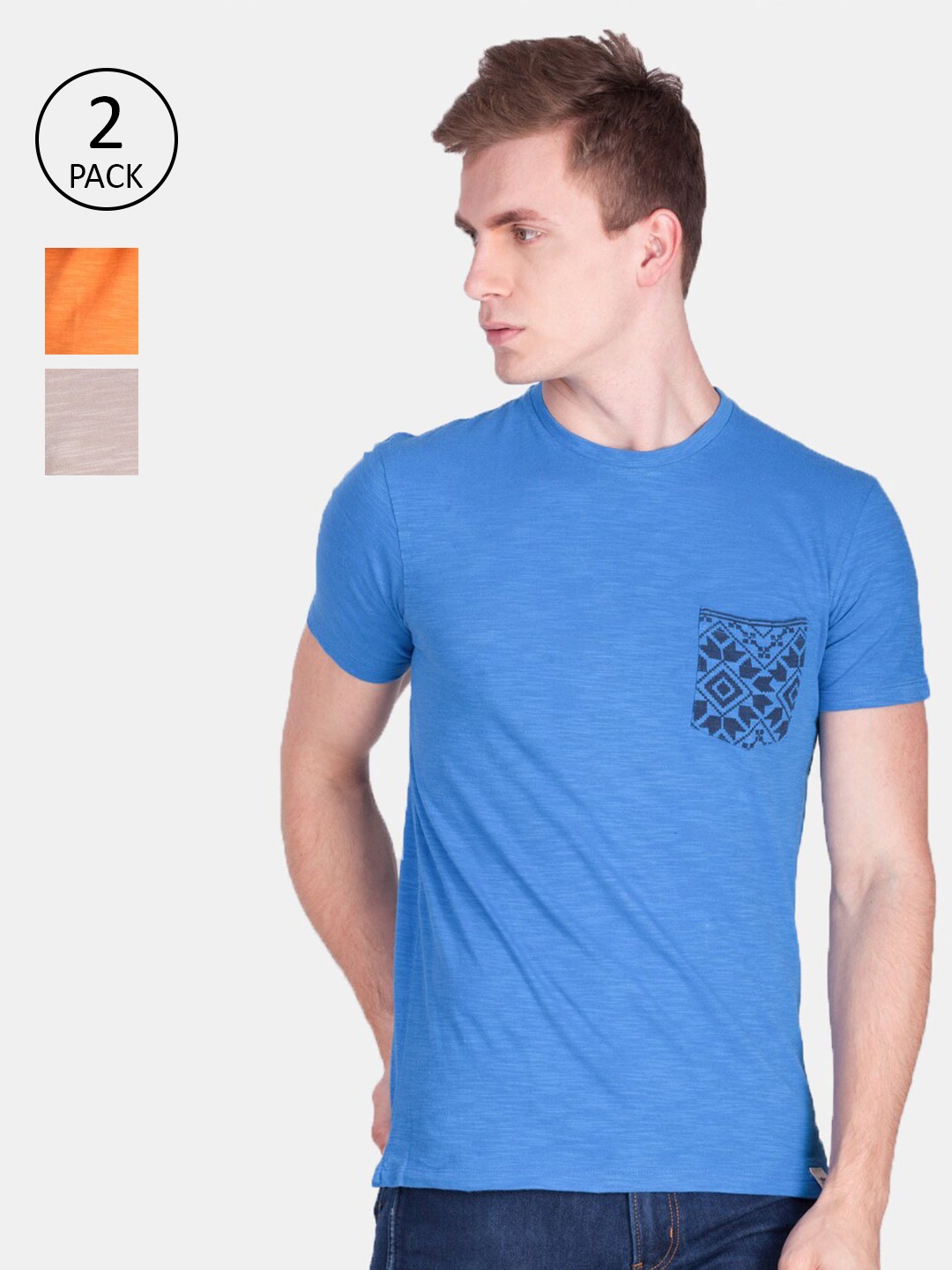 Force NXT Men Pack Of 3 T-shirt, Blue