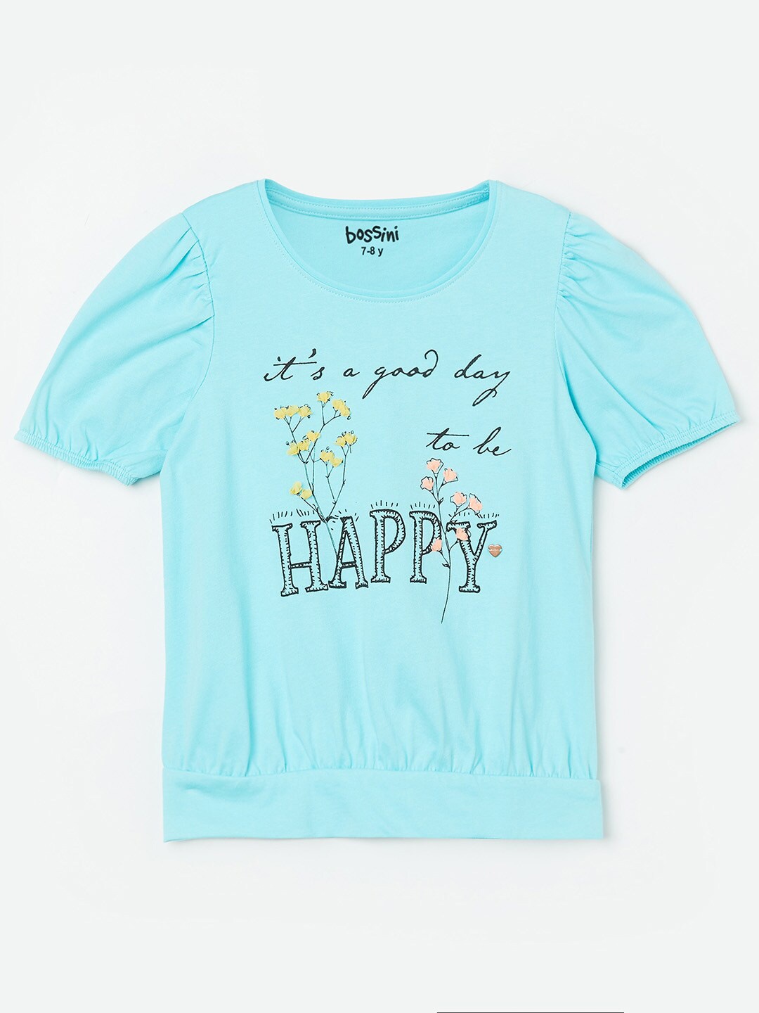 Bossini Girls Green Printed Cotton Top