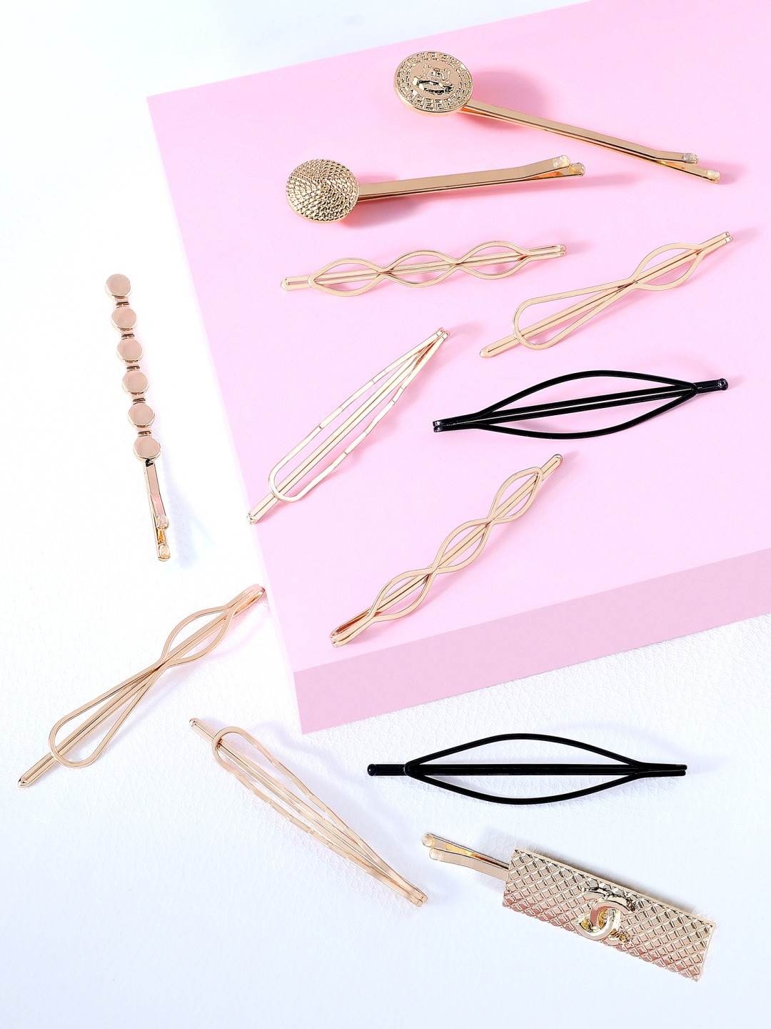 AMI Women Set Of 12 Gold-Toned Embellished Comb Pins
AMI Women Set Of 12 Gold-Toned Embellished Comb Pins