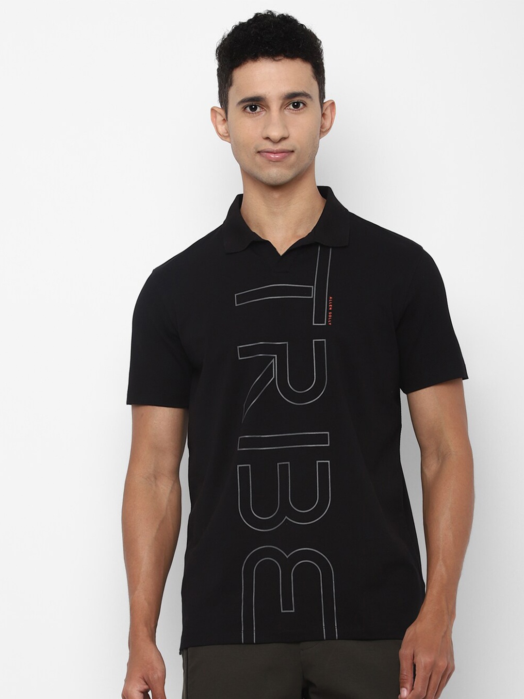 Allen Solly Tribe Men Black & Silver-Coloured Brand Logo Printed Polo Collar T-shirt
Allen Solly Tribe Men Black & Silver-Coloured Brand Logo Printed Polo Collar T-shirt