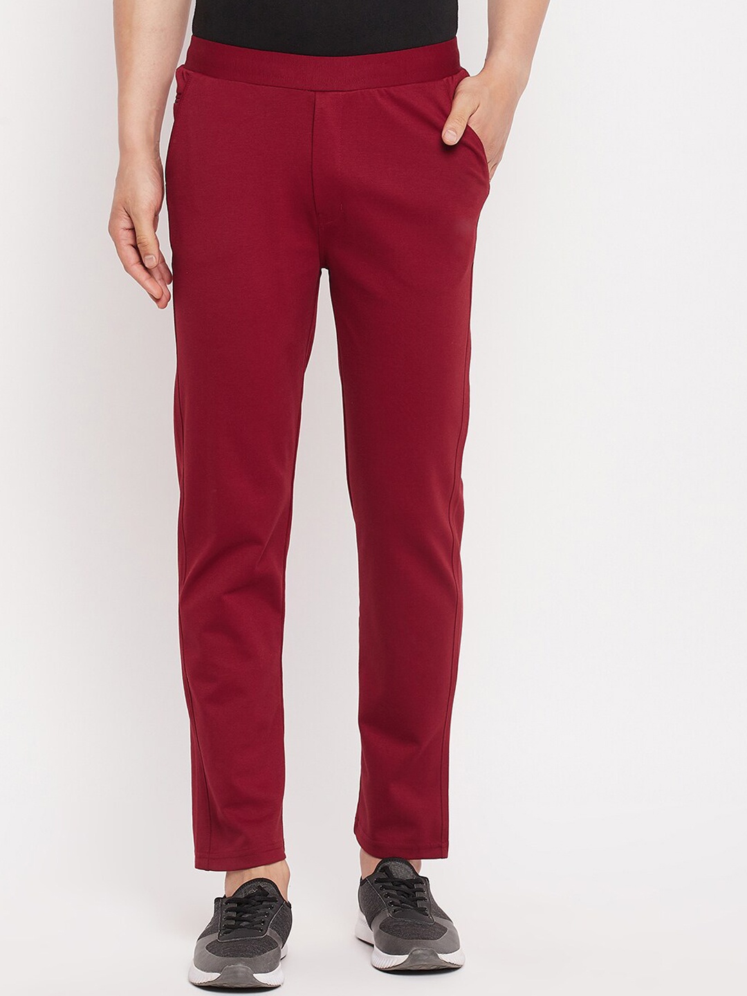 Okane Men Red Solid Track Pant