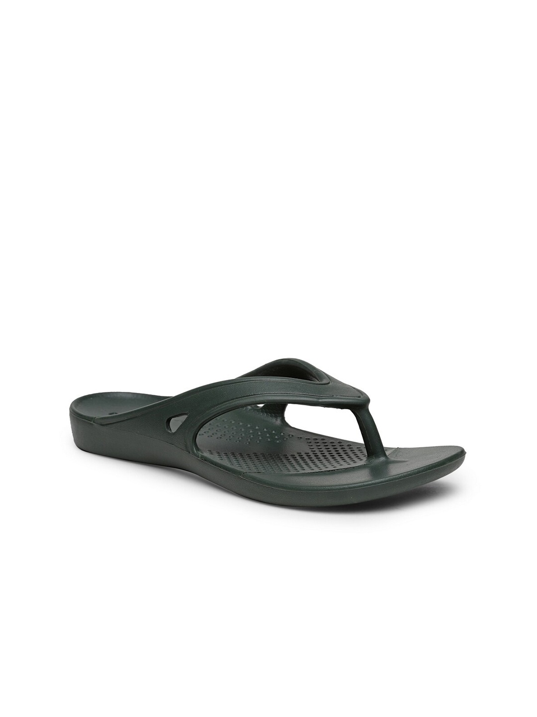 DA NATURO ITALY Women Green Rubber Thong Flip-Flops