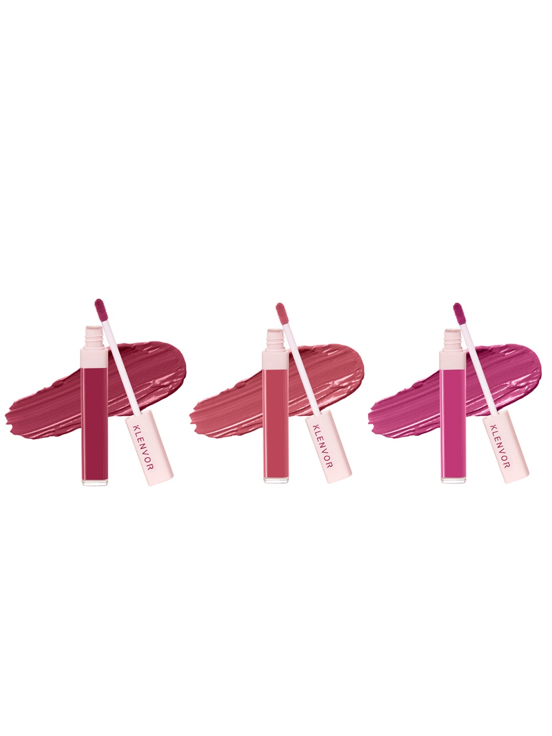 KLENVOR Set of 3 Must Haves Liquid Lipsticks - 07 Inspire, 02 Appreciate, 03 Compliment, Pink
KLENVOR Set of 3 Must Haves Liquid Lipsticks - 07 Inspire, 02 Appreciate, 03 Compliment, Pink