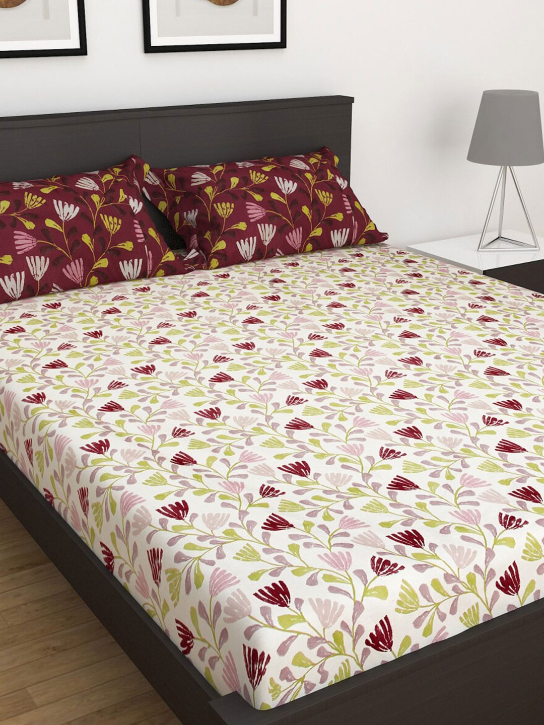 Home Centre 152 TC My Bedding Printed Cotton Queen Bedsheet with 2 Pillow Covers, White
Home Centre 152 TC My Bedding Printed Cotton Queen Bedsheet with 2 Pillow Covers, White