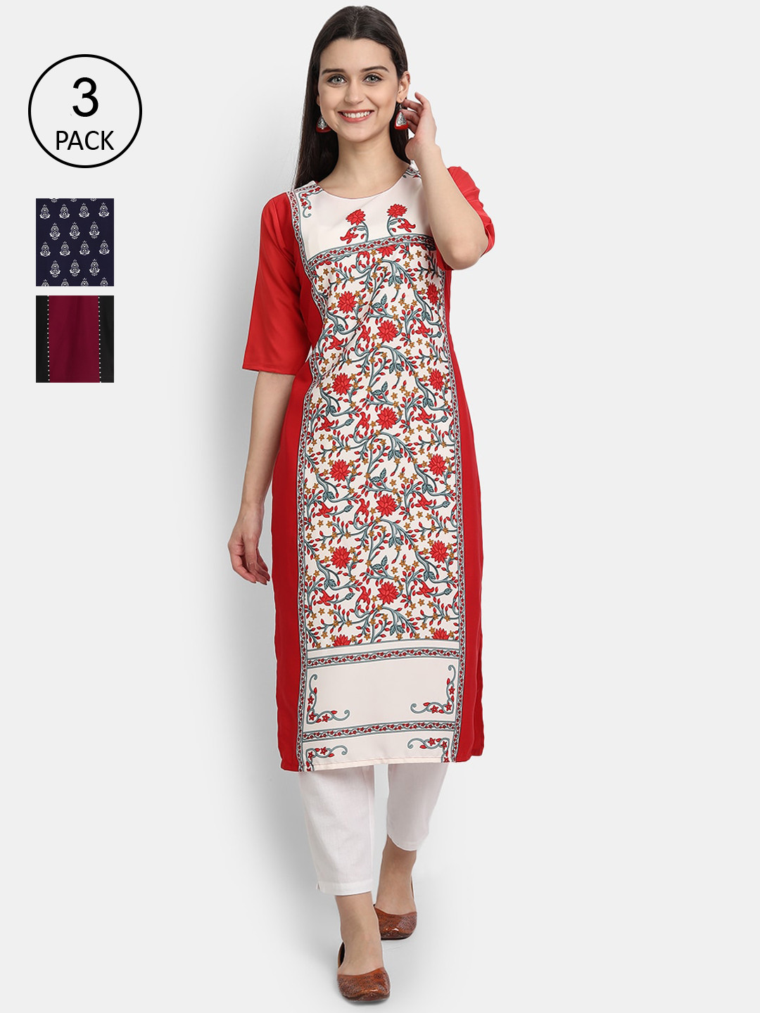 Ethnic basket Women Multicoloured Ethnic Motifs Embroidered Thread Work Crepe Kurta, Multi
Ethnic basket Women Multicoloured Ethnic Motifs Embroidered Thread Work Crepe Kurta, Multi