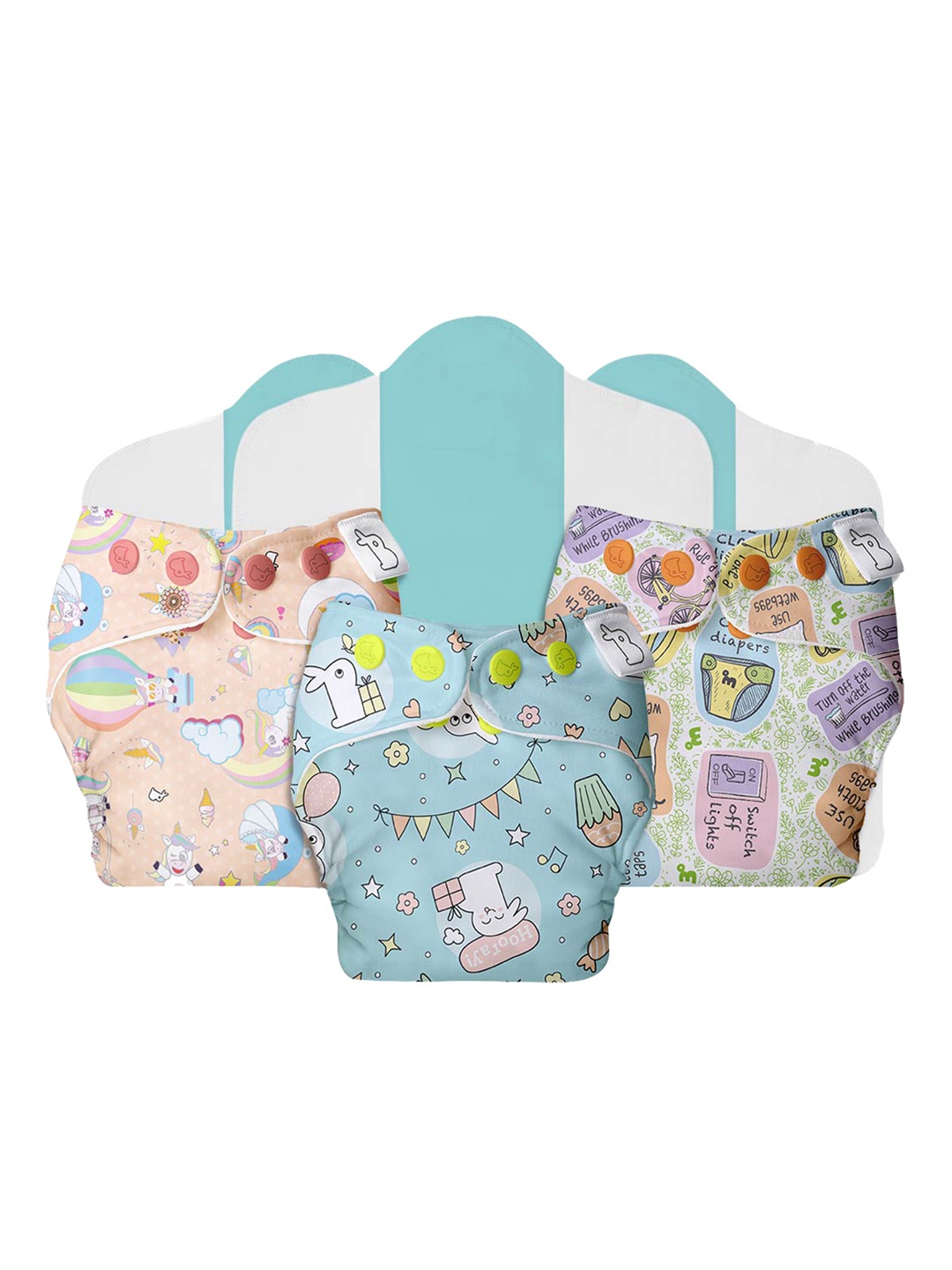 SuperBottoms Infant Kids 3 Freesize Cloth Sustainable Diaper & 3 Organic Soakers, Multi
SuperBottoms Infant Kids 3 Freesize Cloth Sustainable Diaper & 3 Organic Soakers, Multi