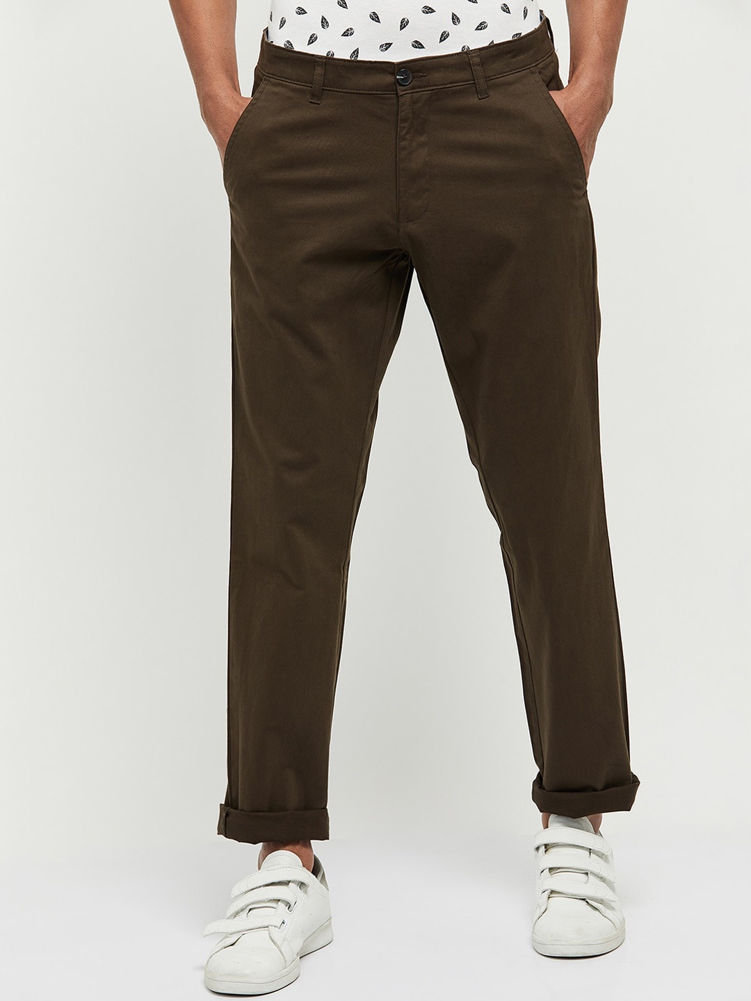 max Men Olive Green Trousers