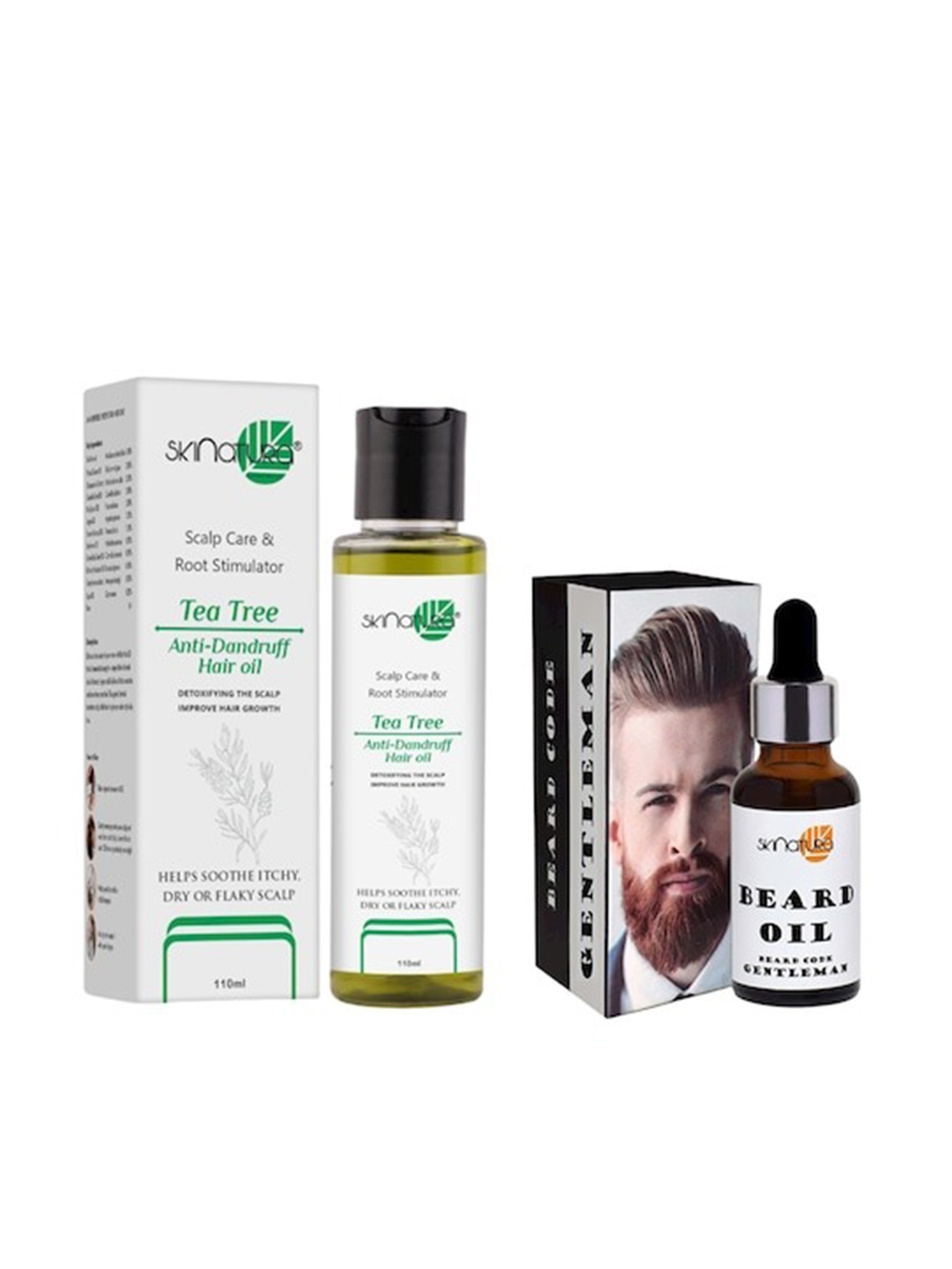 Skinatura Tea Tree Anti-Dandruff Hair Oil & Gentleman Beard Growth Oil - 110ml+30ml, White
Skinatura Tea Tree Anti-Dandruff Hair Oil & Gentleman Beard Growth Oil - 110ml+30ml, White